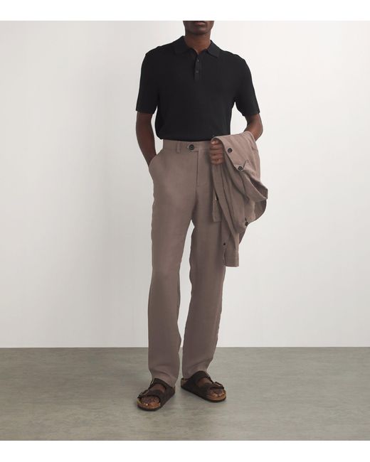 Oliver Spencer Gray Linen Tapered Oakes Trousers for men