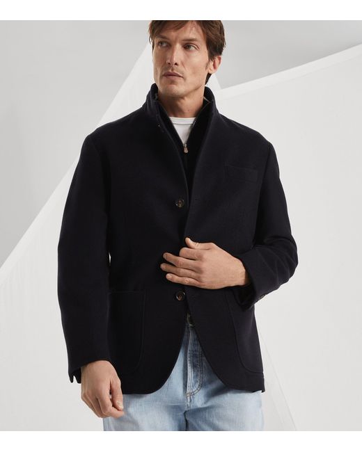 Brunello Cucinelli Black Cashmere Coat for men
