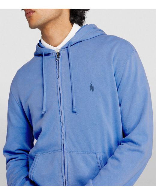 Polo Ralph Lauren Blue Cotton Zip-up Hoodie for men