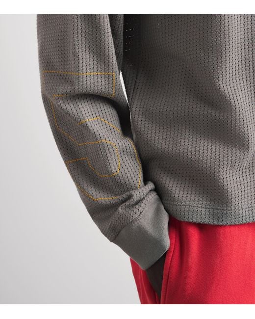 CHERRY LA Gray Mesh Long-Sleeve Motors T-Shirt for men