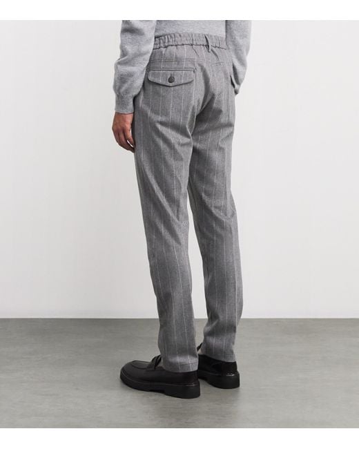 Eleventy Gray Pinstripe Tailored Trousers for men