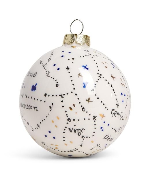 Jayne Redmond White Ceramic Star Sign Bauble