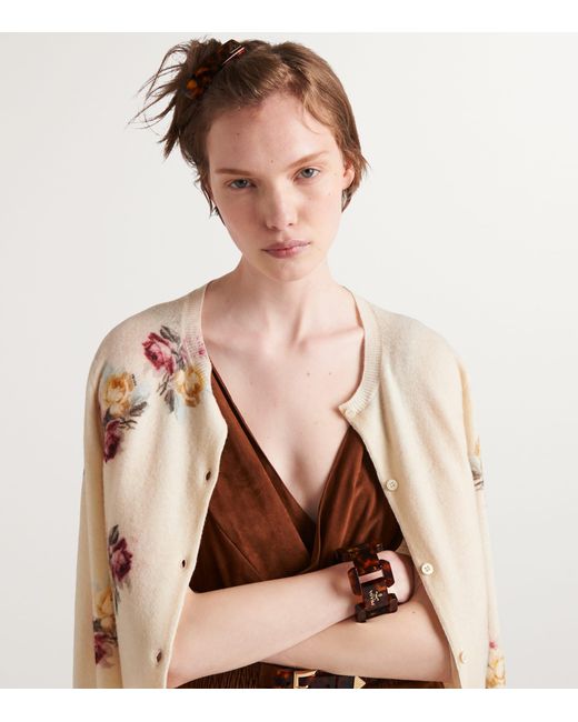 Prada Orange Tortoiseshell Logo Hair Clip