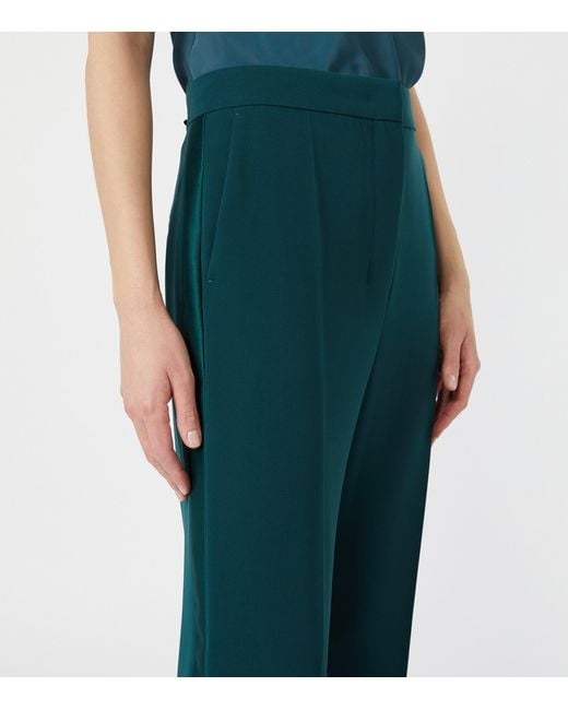 Max Mara Green Flared Tuxedo Trousers