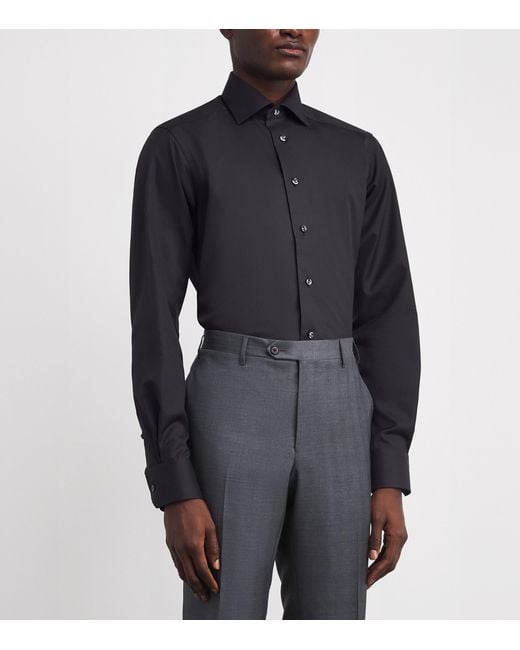 Eton of Sweden Blue Cotton Dobby Contemporary Fit Shirt for men