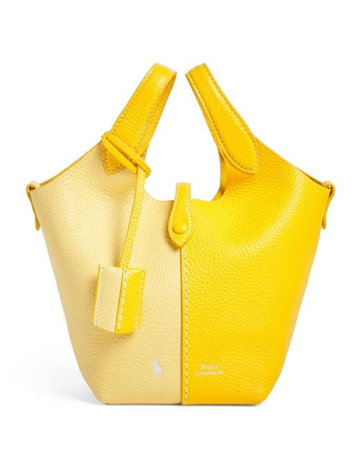 Polo Ralph Lauren Yellow Small Leather Polo Play Cross-Body Bag
