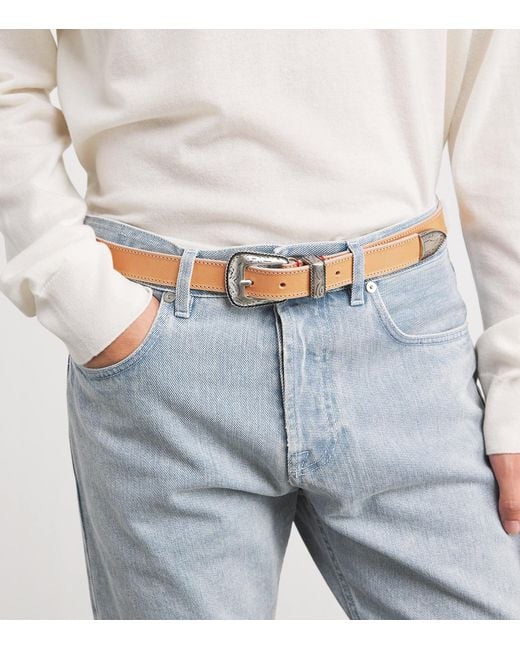 Eleventy Natural Nubuck Leather Belt for men