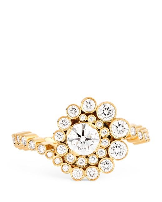 Sophie Bille Brahe Metallic And Diamond Plateau Ring