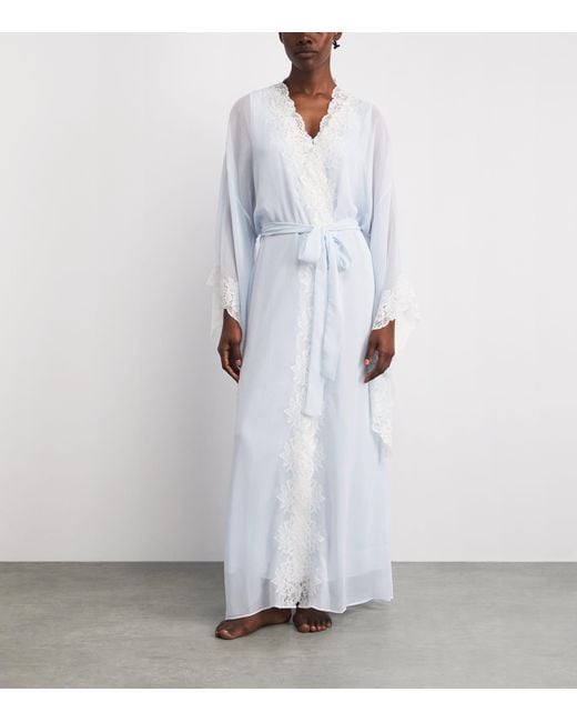 Bocan White Silk Chiffon Irina Robe