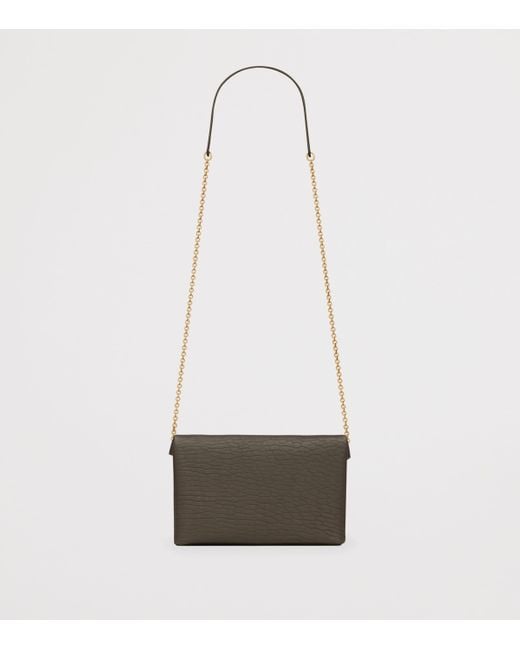 Saint Laurent White Small Cassandre Chain Pouch