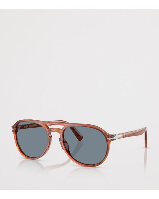 Persol Blue Acetate Pilot Sunglasses