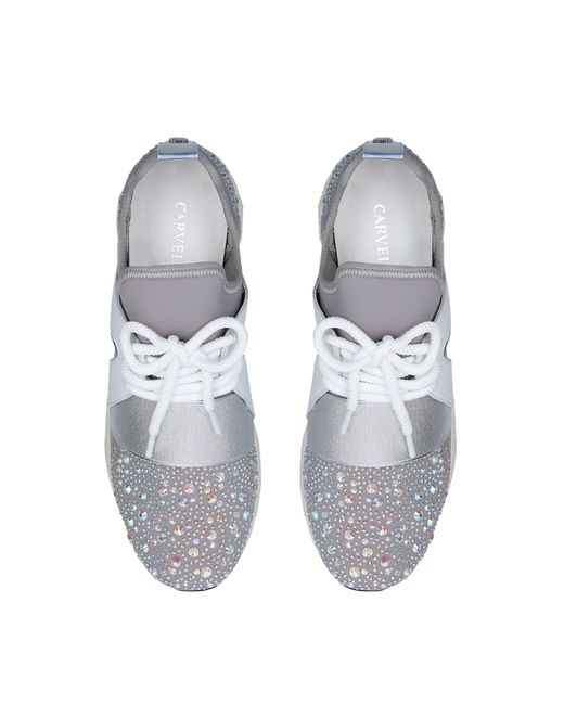 Carvela Kurt Geiger White Lament Bling Sneakers