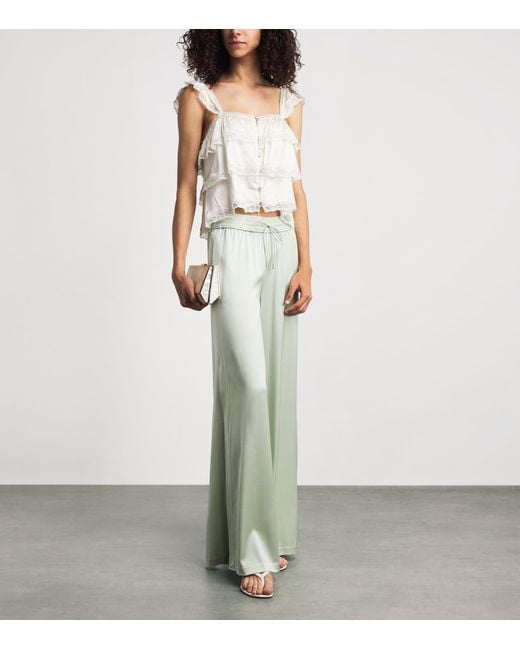 Alice + Olivia White Tiered Sylvie Blouse