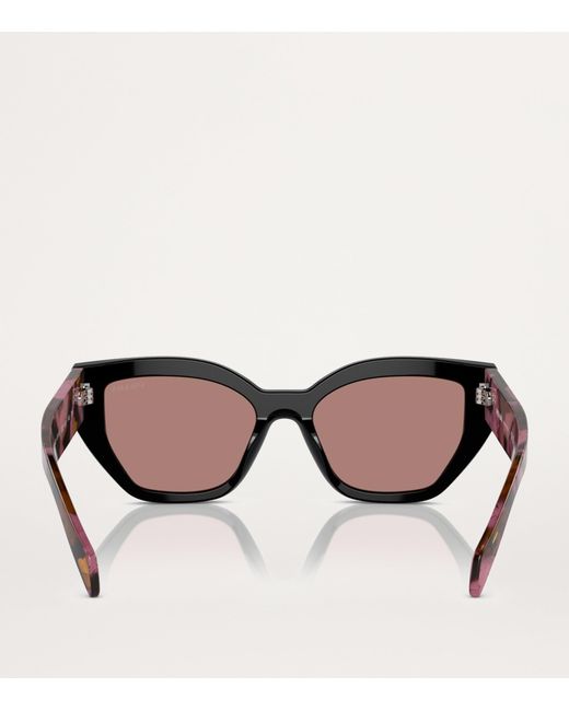 Prada Brown Brushstroke Geometric Sunglasses