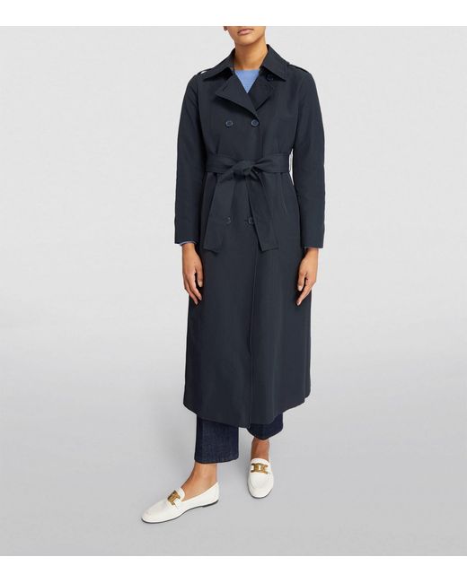 MAX&Co. Blue Double-breasted Trench Coat