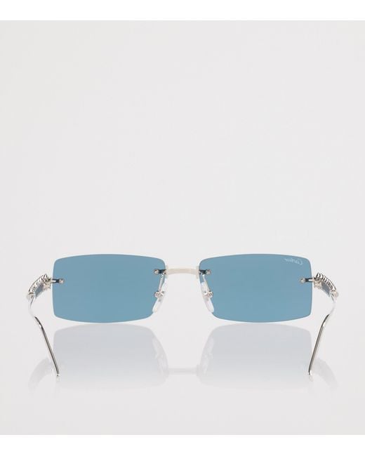 Cartier Blue Clash De Rectangle Sunglasses