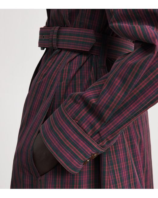 Vivienne Westwood Purple Cotton Tartan Liska Trench Coat