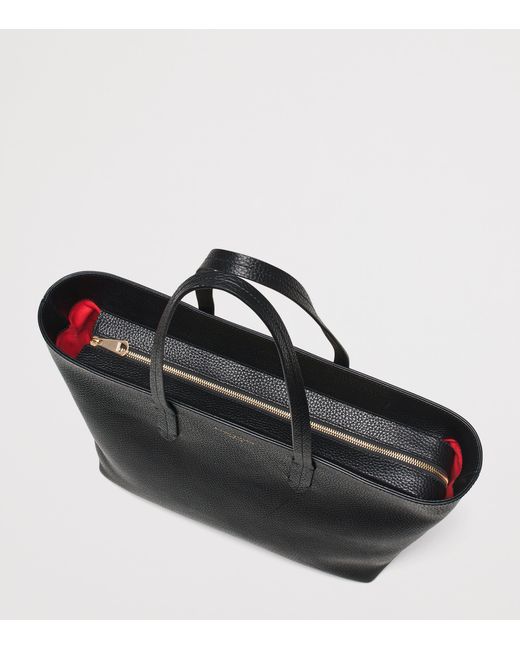 Aspinal Black Leather East West Tote Bag