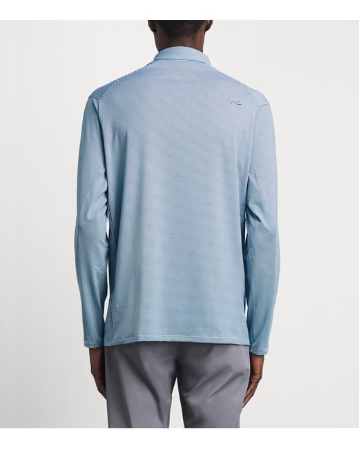 Kjus Blue Stripe Soren Long-Sleeve Polo Shirt for men