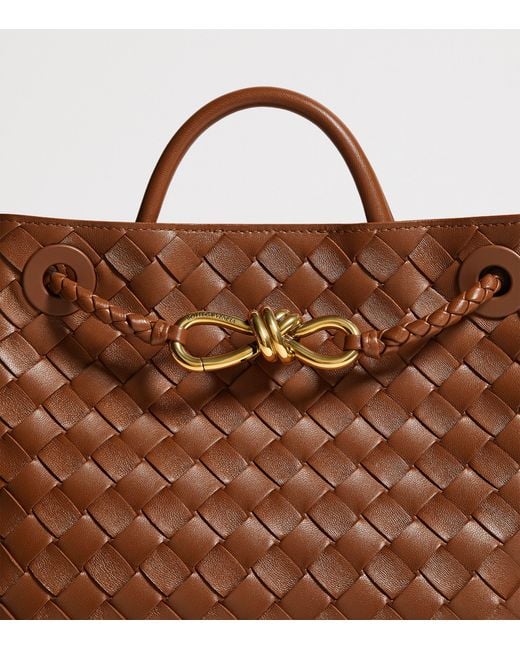 Bottega Veneta Brown Small Leather Andiamo Top-Handle Bag