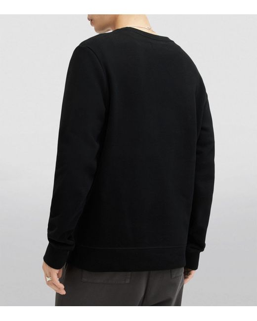 AllSaints Black Cotton Raven Sweatshirt for men