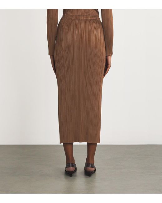 Pleats Please Issey Miyake Brown New Colourful Basics Maxi Skirt
