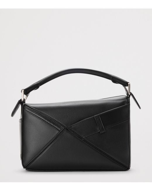 Loewe Black Small Calfskin Puzzle Panta Top-Handle Bag