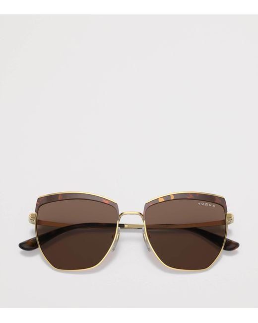 Vogue Brown Metal Irregular Sunglasses