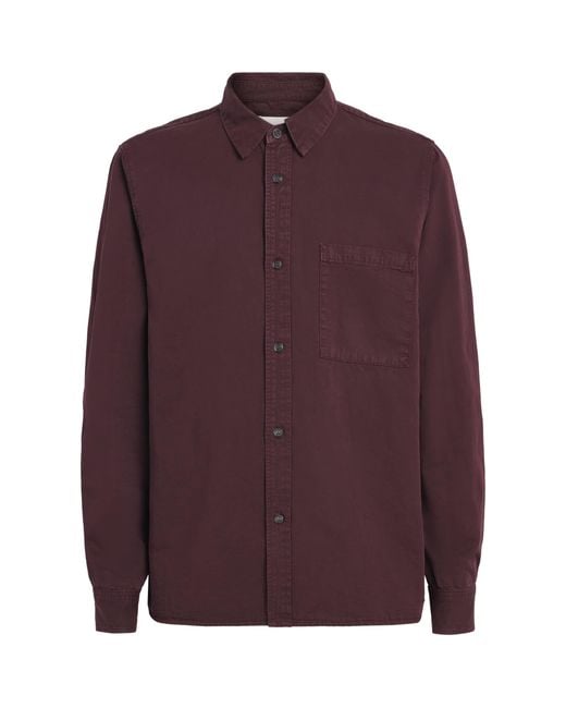 Citizens of Humanity Purple Cotton-Linen Cairo Shirt for men