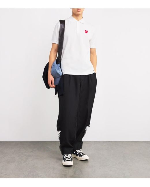 COMME DES GARÇONS PLAY White Heart Logo Polo Shirt for men