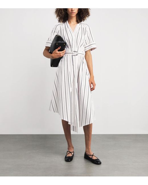 Adam Lippes White Belted Nansi Midi Dress