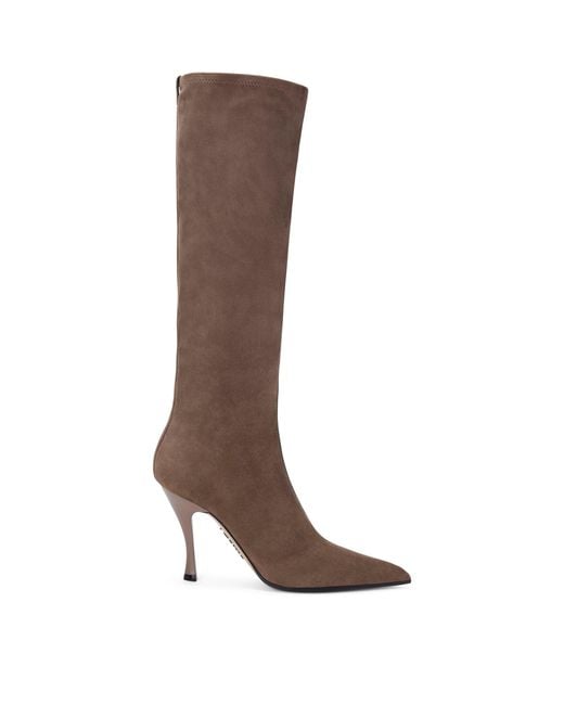 Loewe Brown Leather New Comic Knee-High Boots 90
