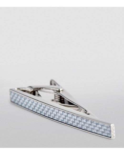 Tateossian White D-Shape Tie Clip for men
