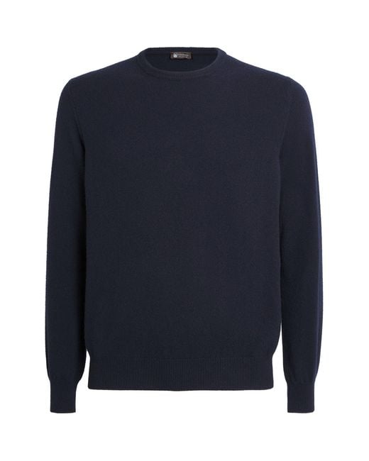 Colombo Blue Kid Cashmere Sweater for men