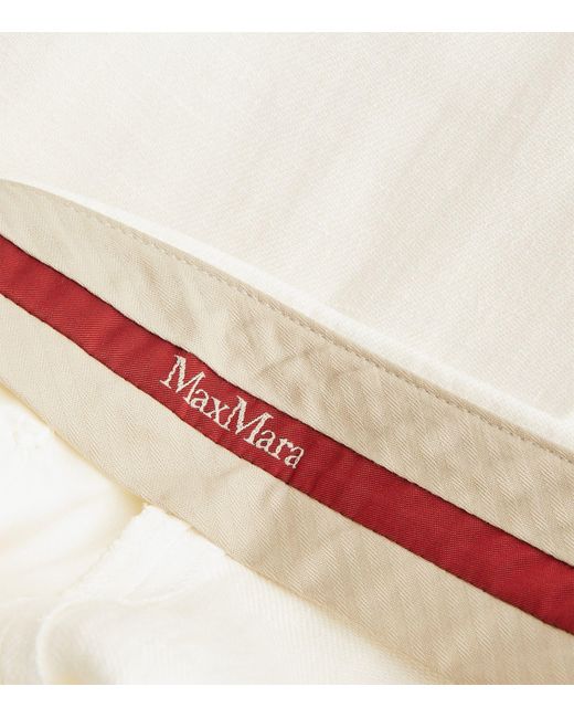 Max Mara White Linen Wide-leg Trousers
