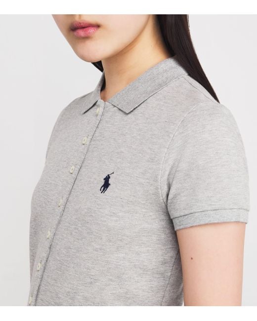Polo Ralph Lauren Gray Stretch-Cotton Piqué Polo Shirt