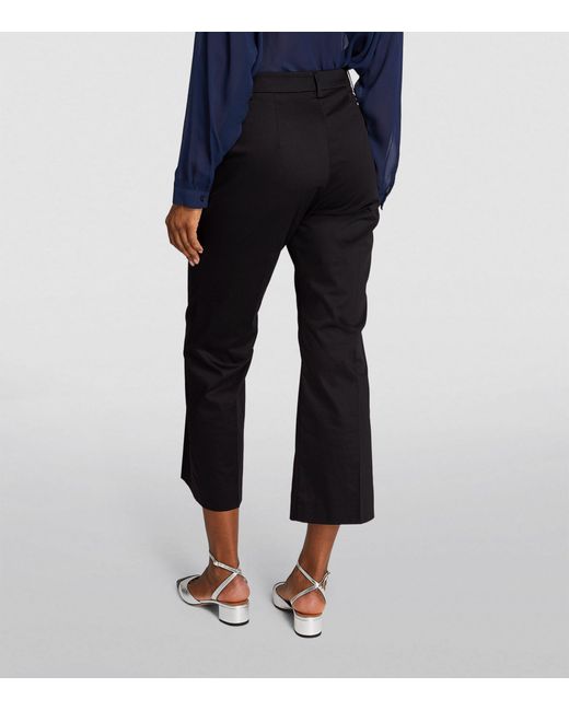 MAX&Co. Black Cropped Straight-leg Trousers
