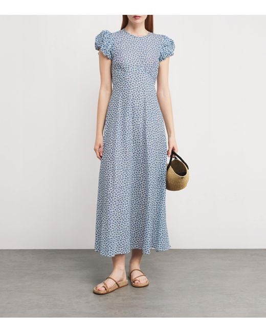 Doen Blue Organic Cotton Romina Midi Dress