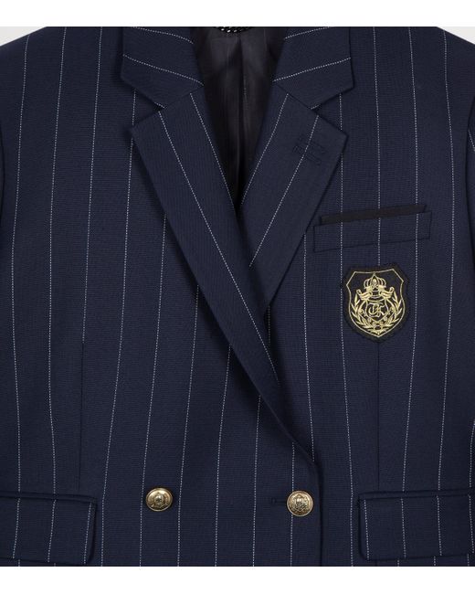 The Kooples Blue Stripe Double-Breasted Blazer