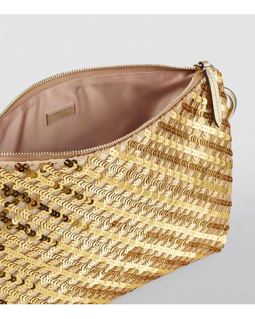 Jimmy Choo Metallic Glitter-embellished Callie Clutch Bag