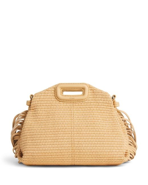 Maje Natural Raffia-Effect Miss M Shoulder Bag