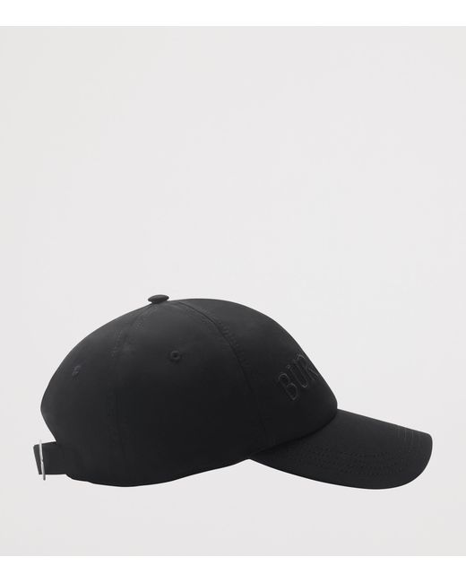 Burberry Black Cotton Gabardine Logo Cap for men