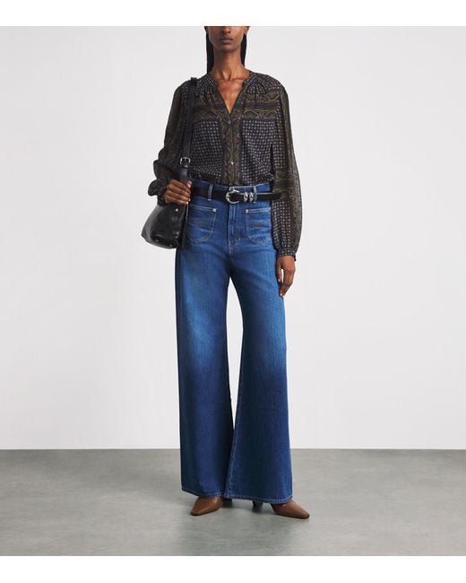 Veronica Beard Gray Silk Ashlynn Blouse