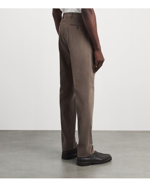 Corneliani Gray Stretch-Cotton-Cashmere Trousers for men
