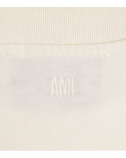 AMI White Embossed Ami De Coeur T-Shirt for men
