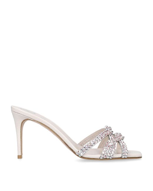 Gina White Leather Loie Heeled Mules 85