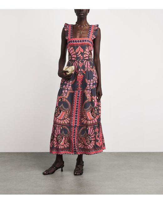 Lug Von Siga Red Linen Sybill Midi Dress