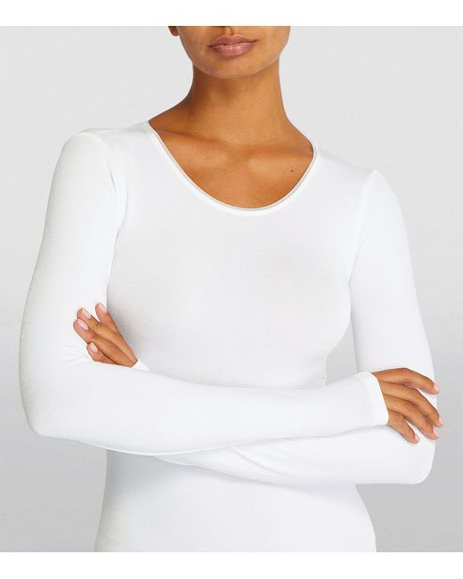 Wolford White Cotton-blend Berlin Bodysuit