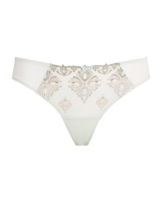 Chantelle White Lace Champs Elysées Tanga Briefs