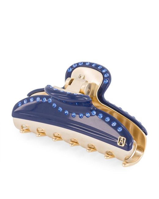 Alexandre De Paris Blue Plated Claw Hair Clip